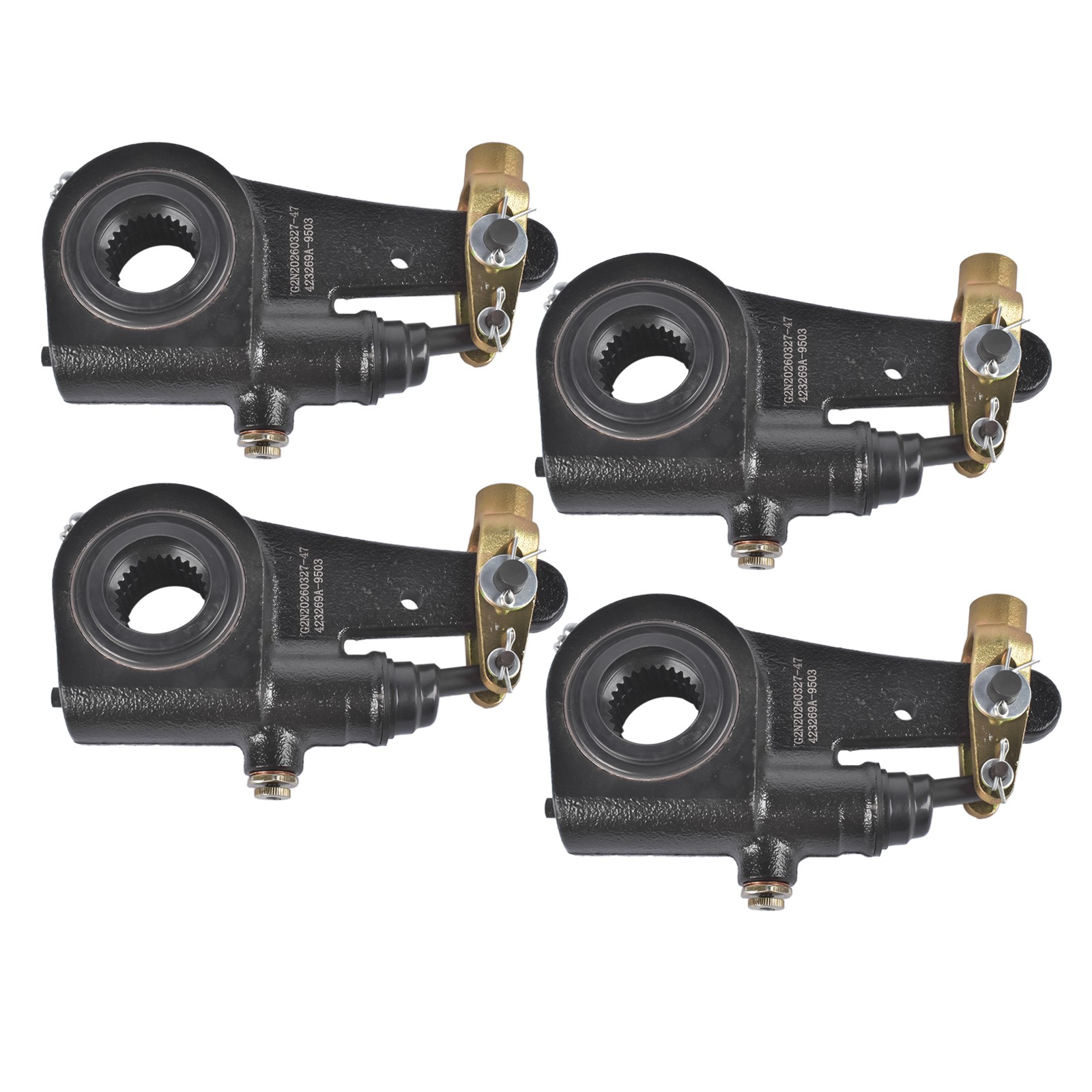 4PCS Auto Slack Adjuster for Meritor R801073 E11401,1.5" x 28 spline 5.5" Lever