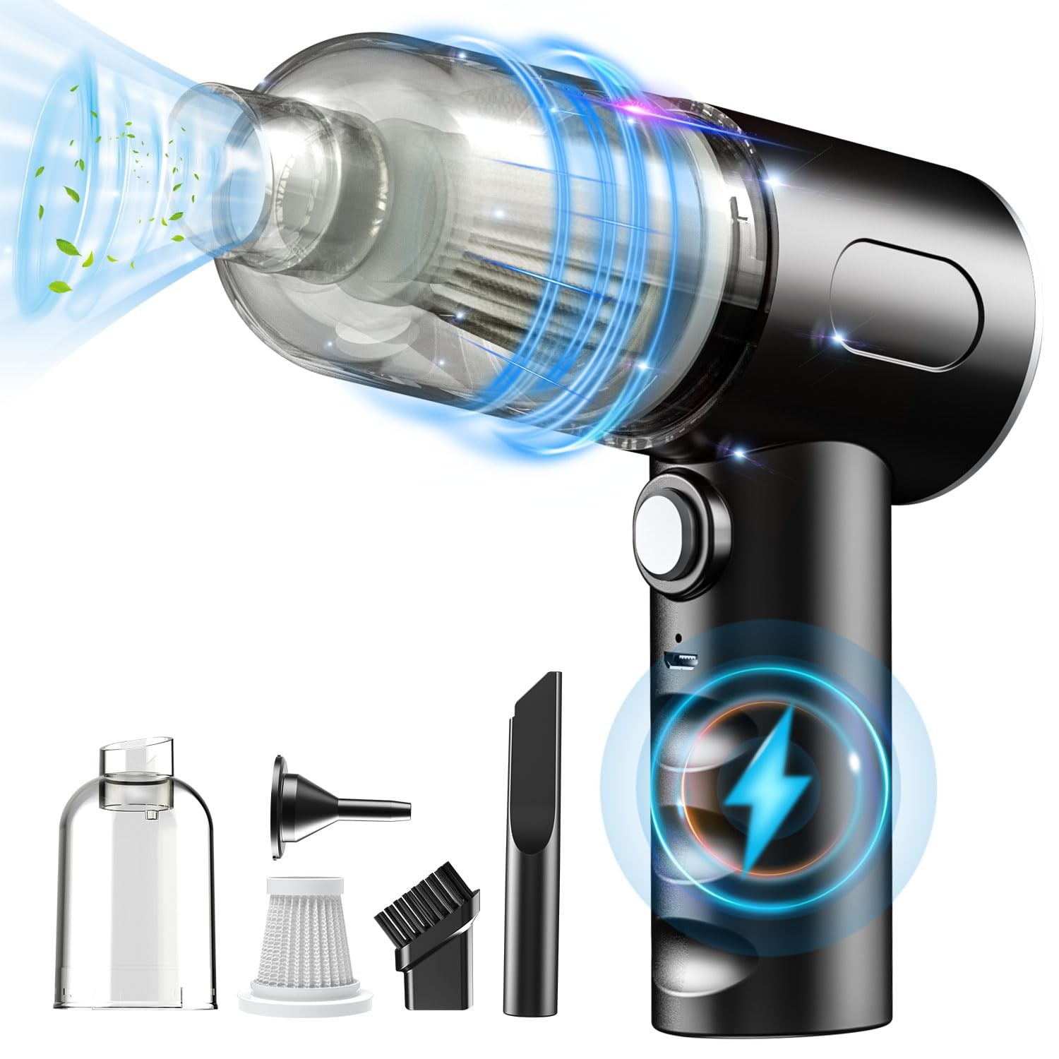 IFTHFOUR Compressed Air Duster-Vacuum Keyboard Cleaner-Air Blower Black