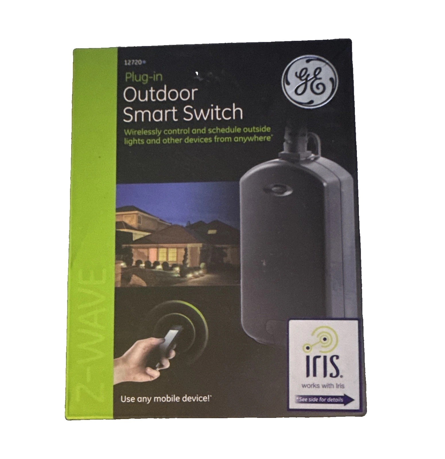 GE Z-Wave Outdoor Weather-Resistant Smart Plug 1 Outlet 15A Black 12720