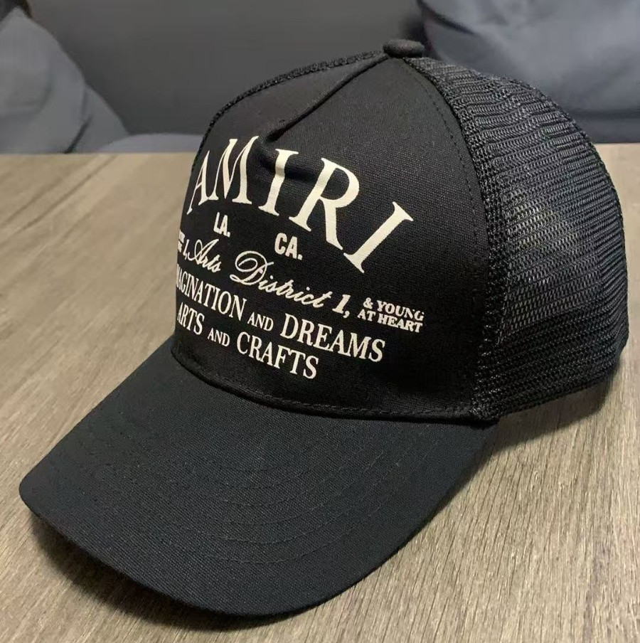 Black AMIRI men's and women's baseball caps, sports ball caps, truck driver caps
