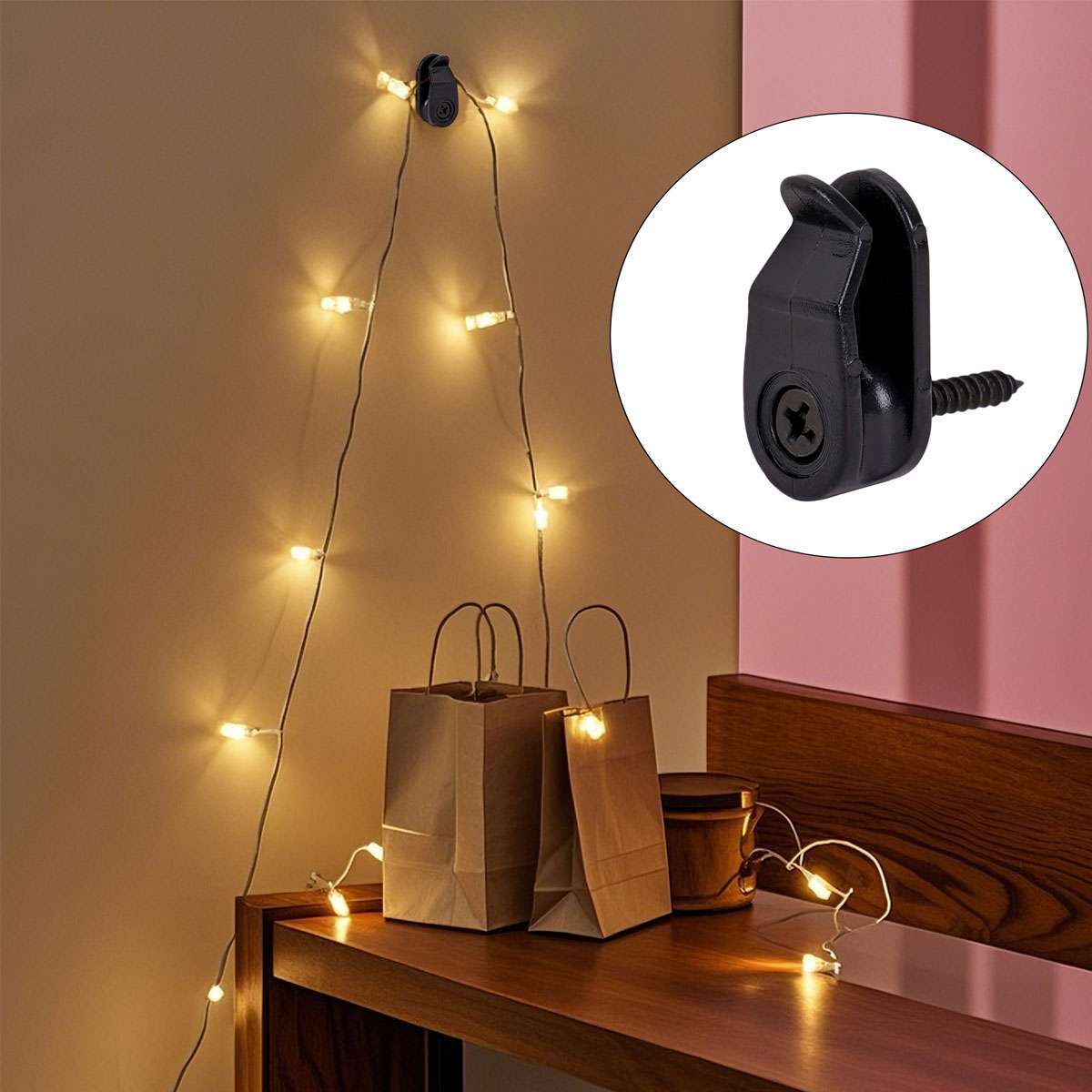 10 Pcs String Light Clips Plastic Cable Clips Outdoor Wire Wall Clips With Screw
