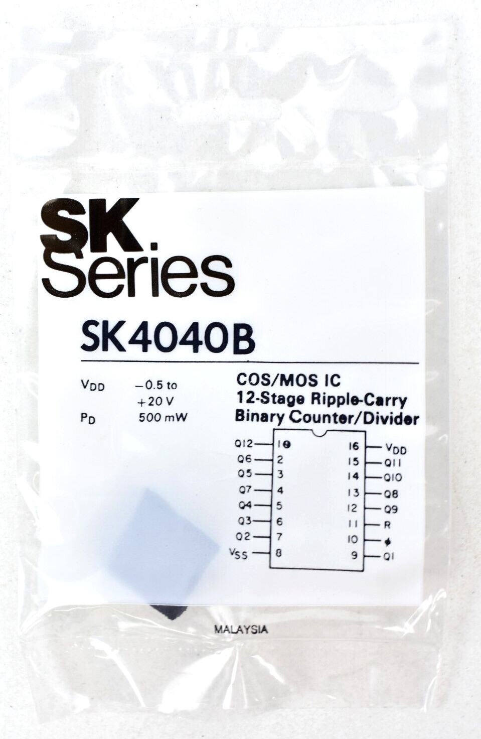Lot of 5 SK Series SK4040B 12-stage Ripple-Carry Binary Counter/Divider IC
