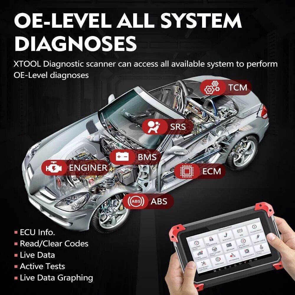 2024 XTOOL D7 OBD2 Full System Auto VIN Diagnostic Scanner Bi-Directional Tool