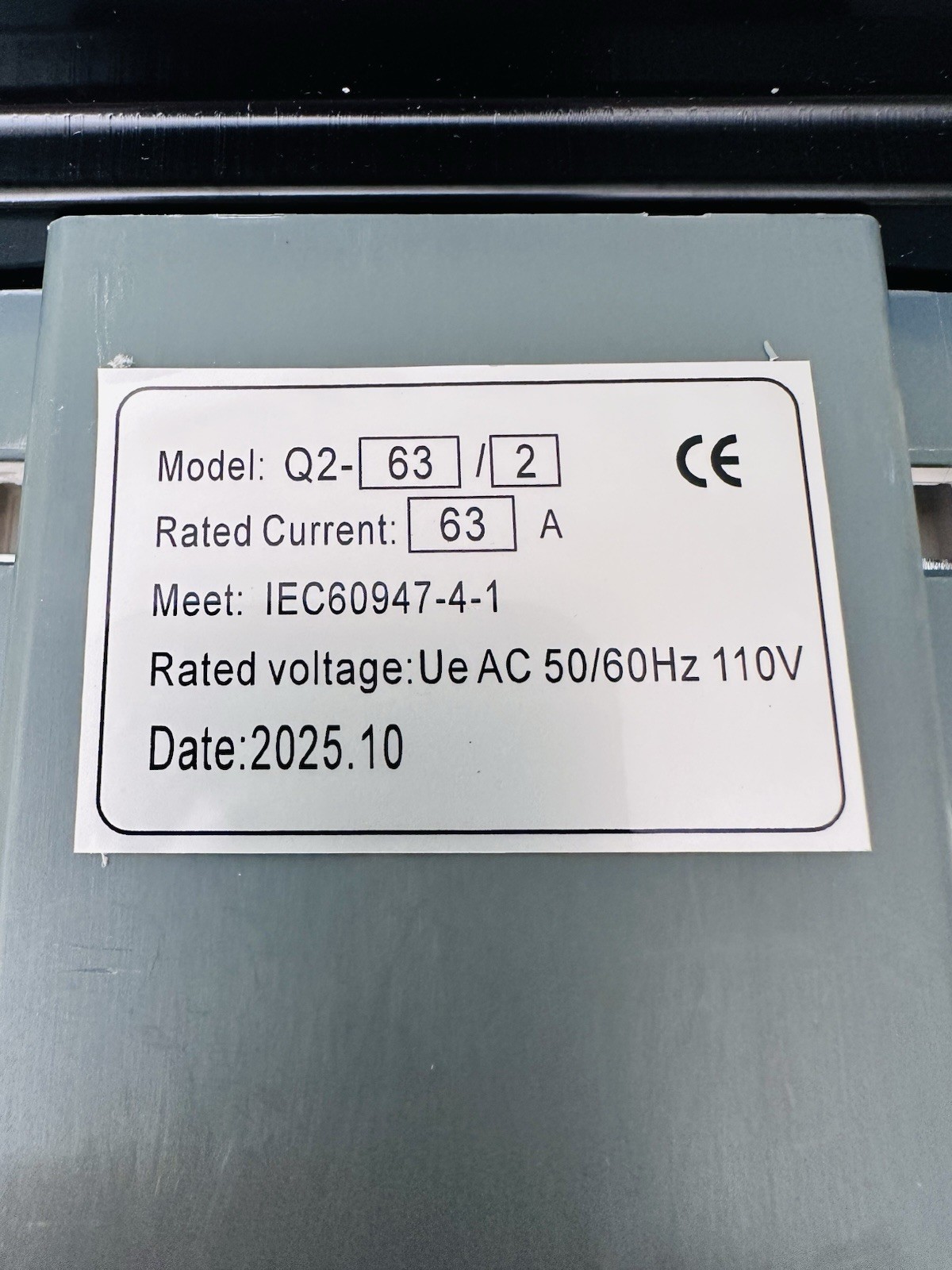 Double Power Source Automatic Transfer Switch Q2 Series 63 Amp 2 Pole
