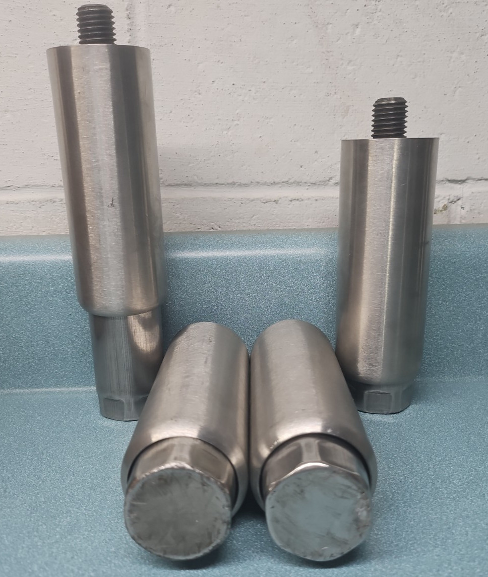 Stainless Steel Adjustable Equipment Legs 6"-8" Satin Finish 3/4"-10 stud (4)