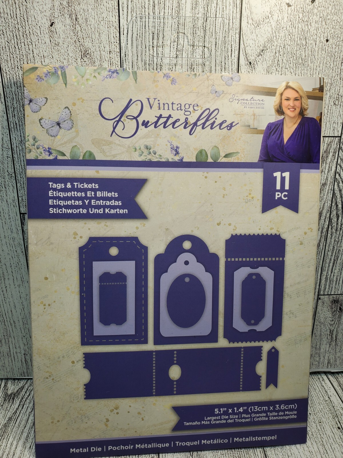 CS4 Crafters Companion Vintage Butterflies Tags & Tickets 11pc Die Set