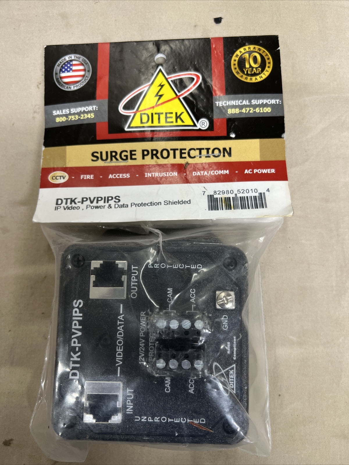 Ditek IP/PoE Data and 12/24V Power Surge Protector DTK-PVPIPS