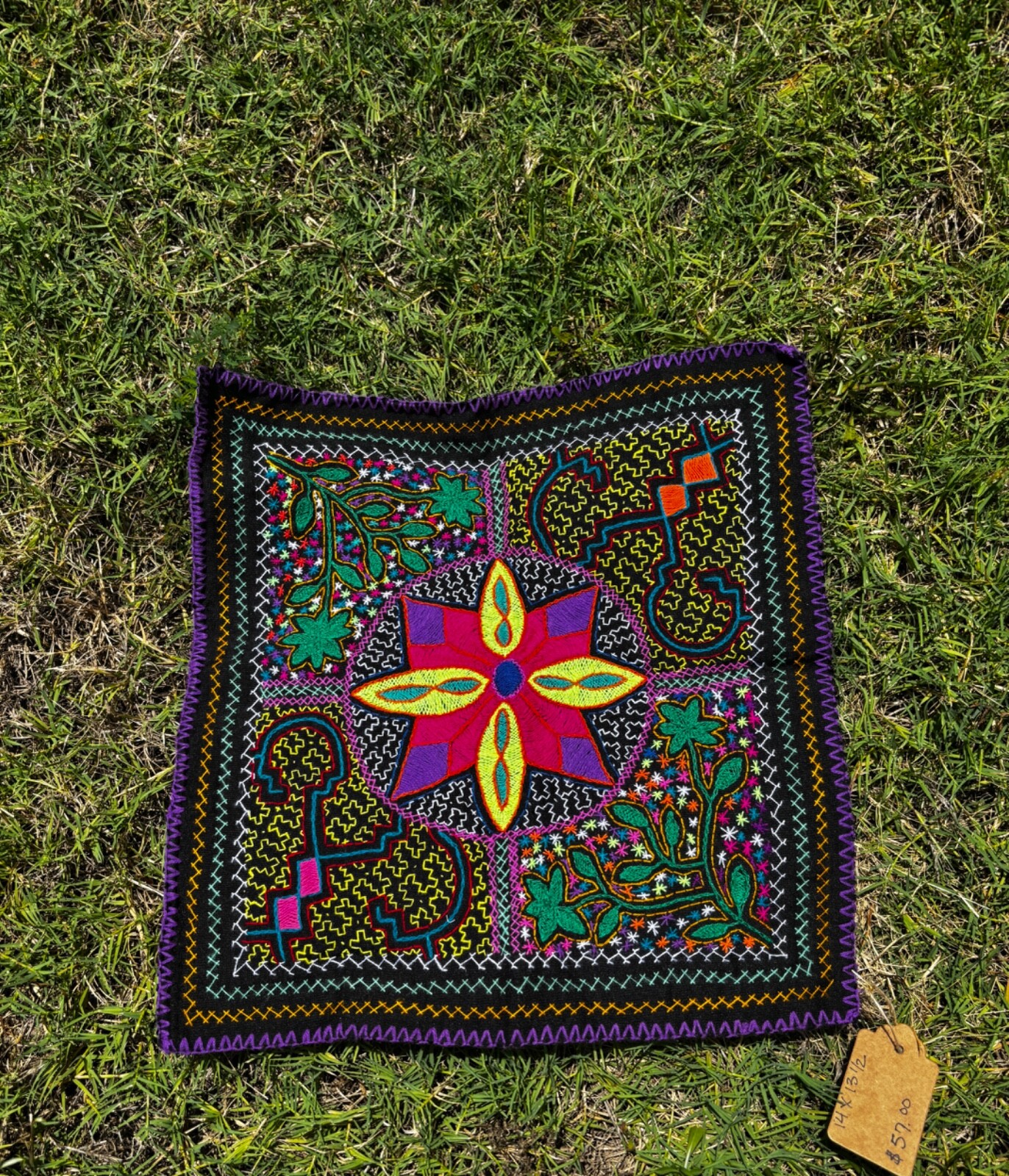 Shipibo Altar Cloth made by Shipibo Female Shaman