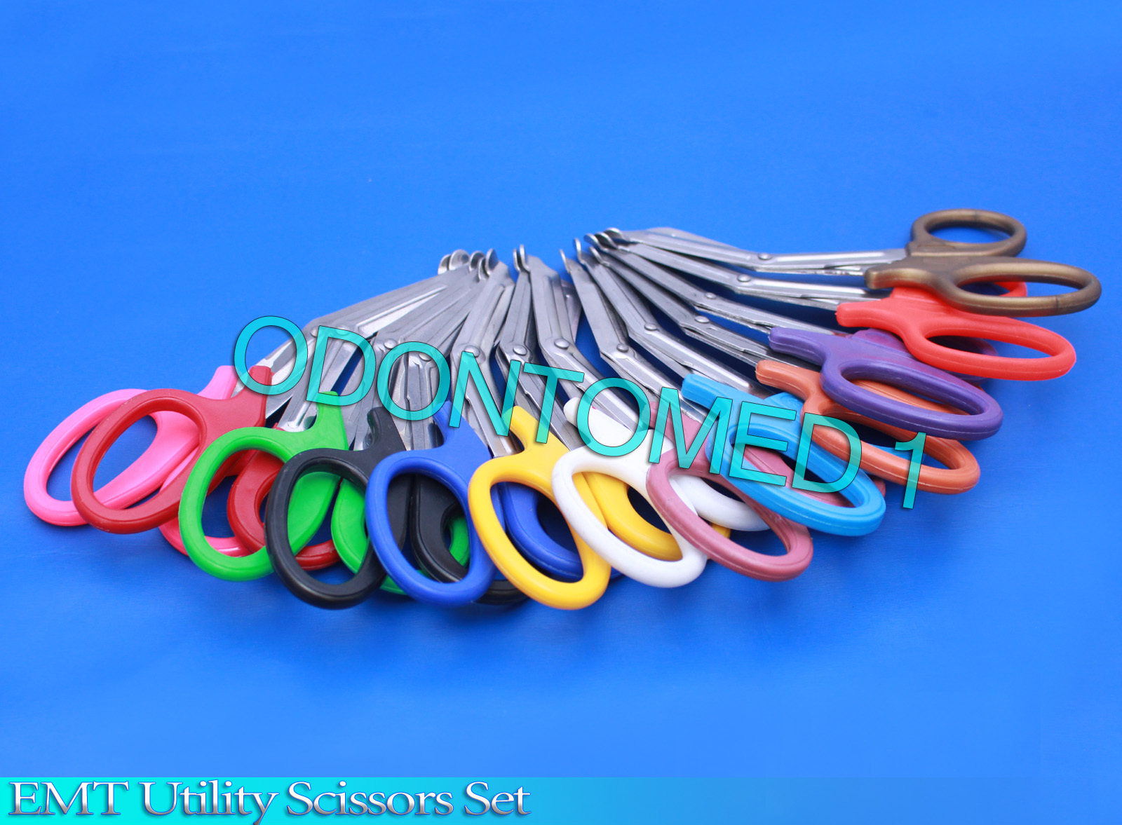 2 PCS(TEAL & PURPLE) PARAMEDIC UTILITY BANDAGE EMT SCISSOR 7.25” STAINLESS STEEL