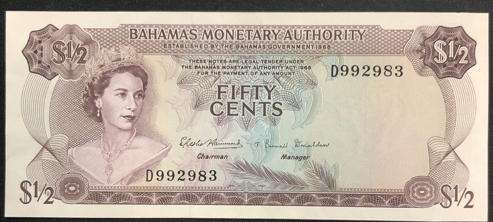1968 Bahamas 1/2 dollar note XF - ENN Coins