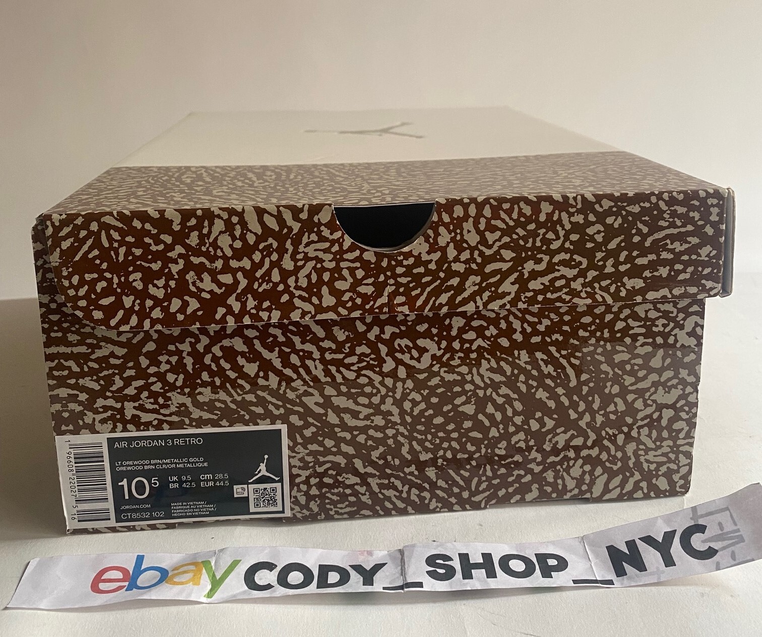 Nike Air Jordan 3 Retro Palomino Orewood Brown Men's *SHOE BOX ONLY* CT8532-102