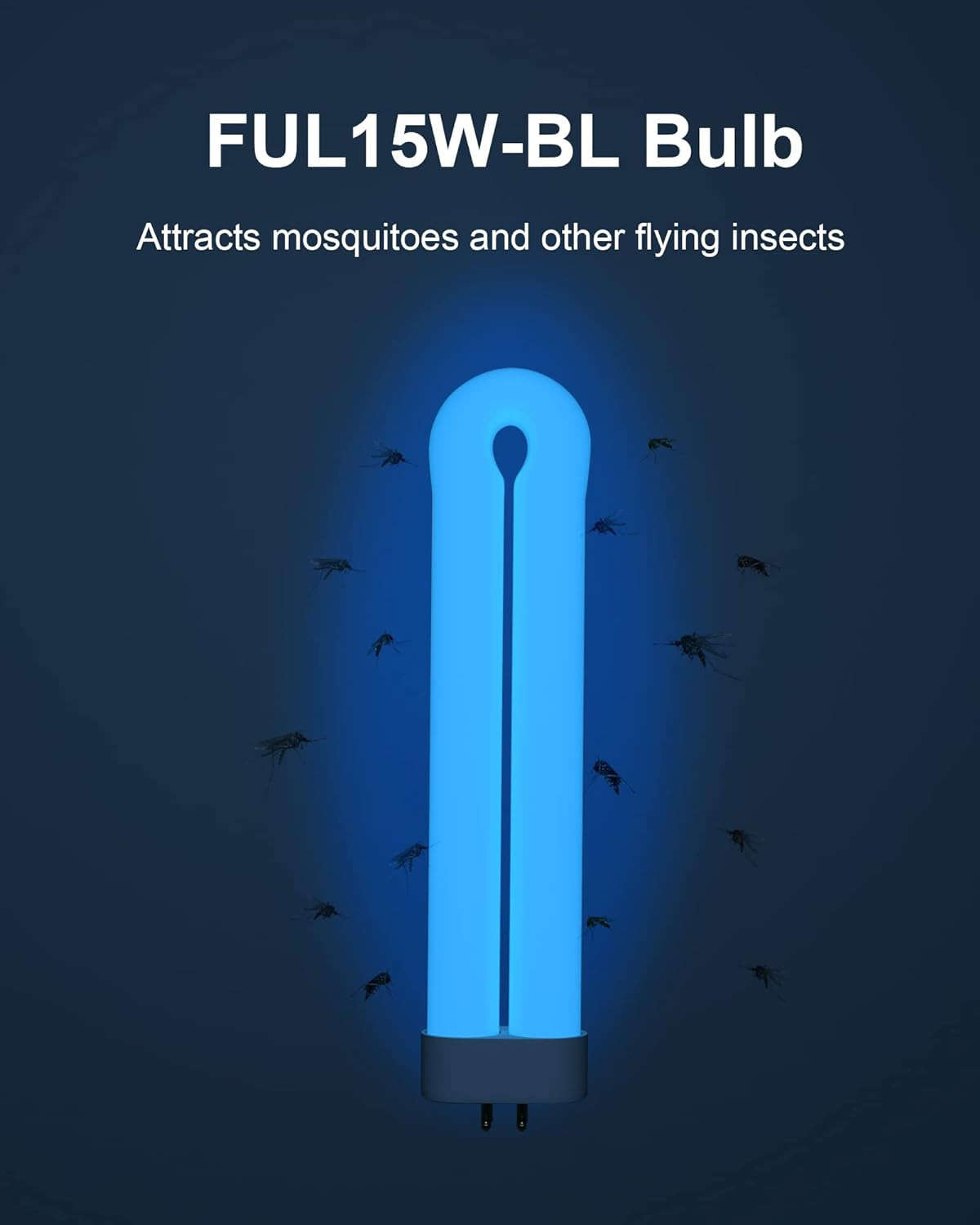 Bug Zapper Light Bulb Replacement for 15W Bug Zapper with 4-Pin Base, Ful 15W-BL