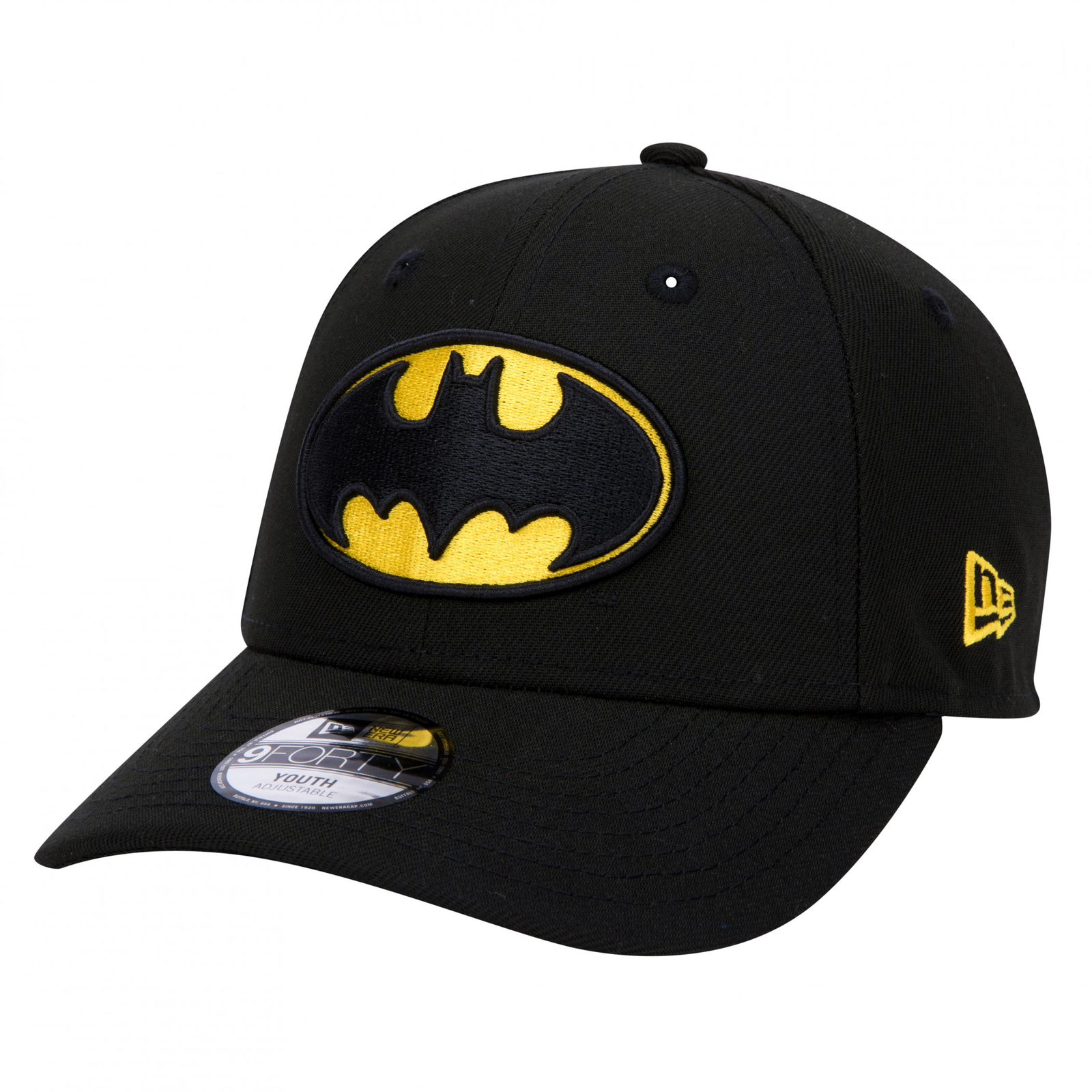 Batman Classic Logo Youth New Era 9Forty Adjustable Hat Black
