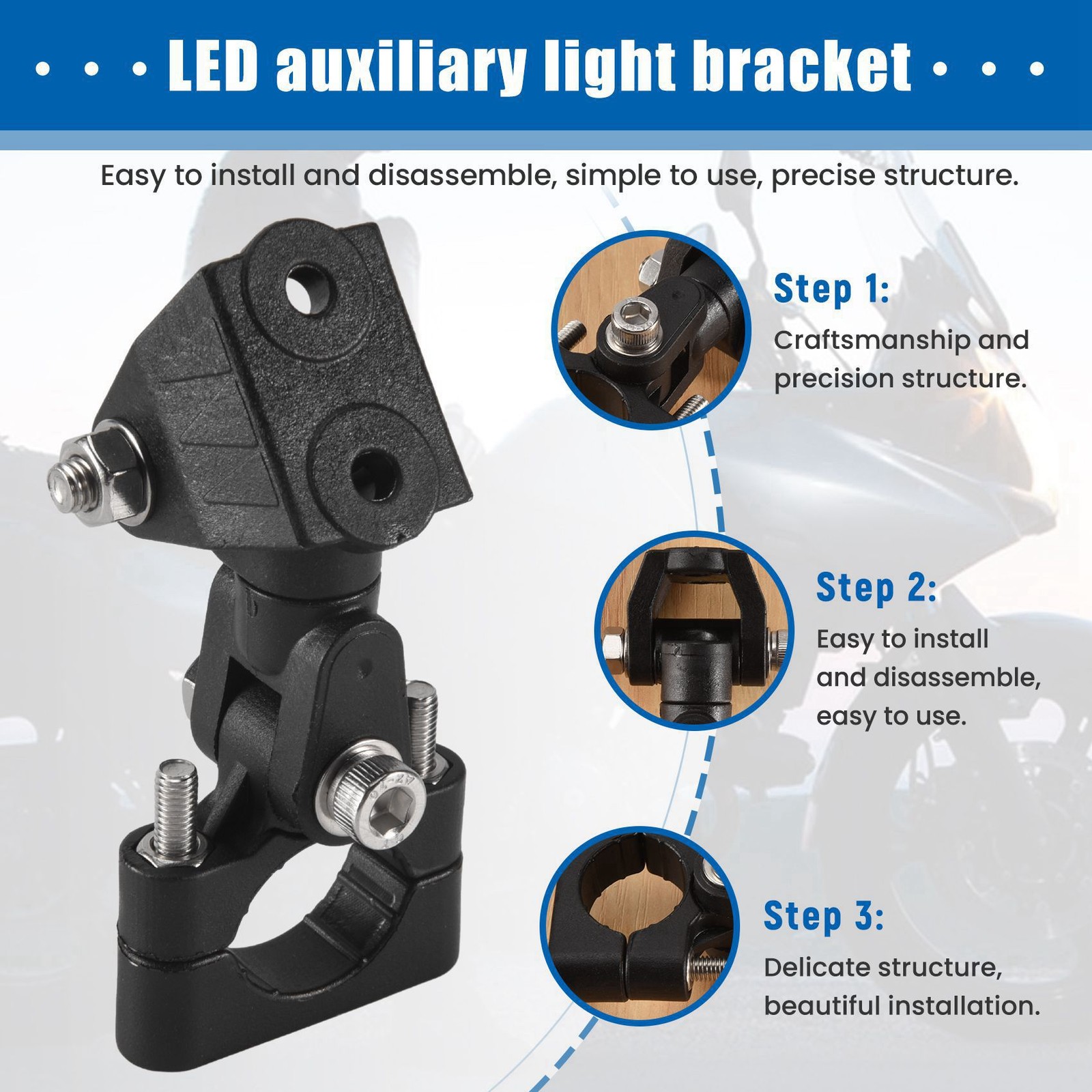 Motorcycle Spotlight Fixing Bracket Fog Lamp Mounting Bracket LED Auxiliary3011