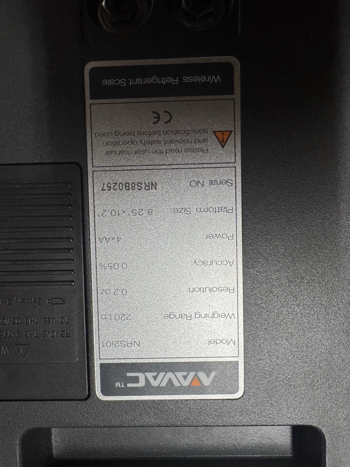 NAVAC NRS2i01 Wireless Refrigerant Scale