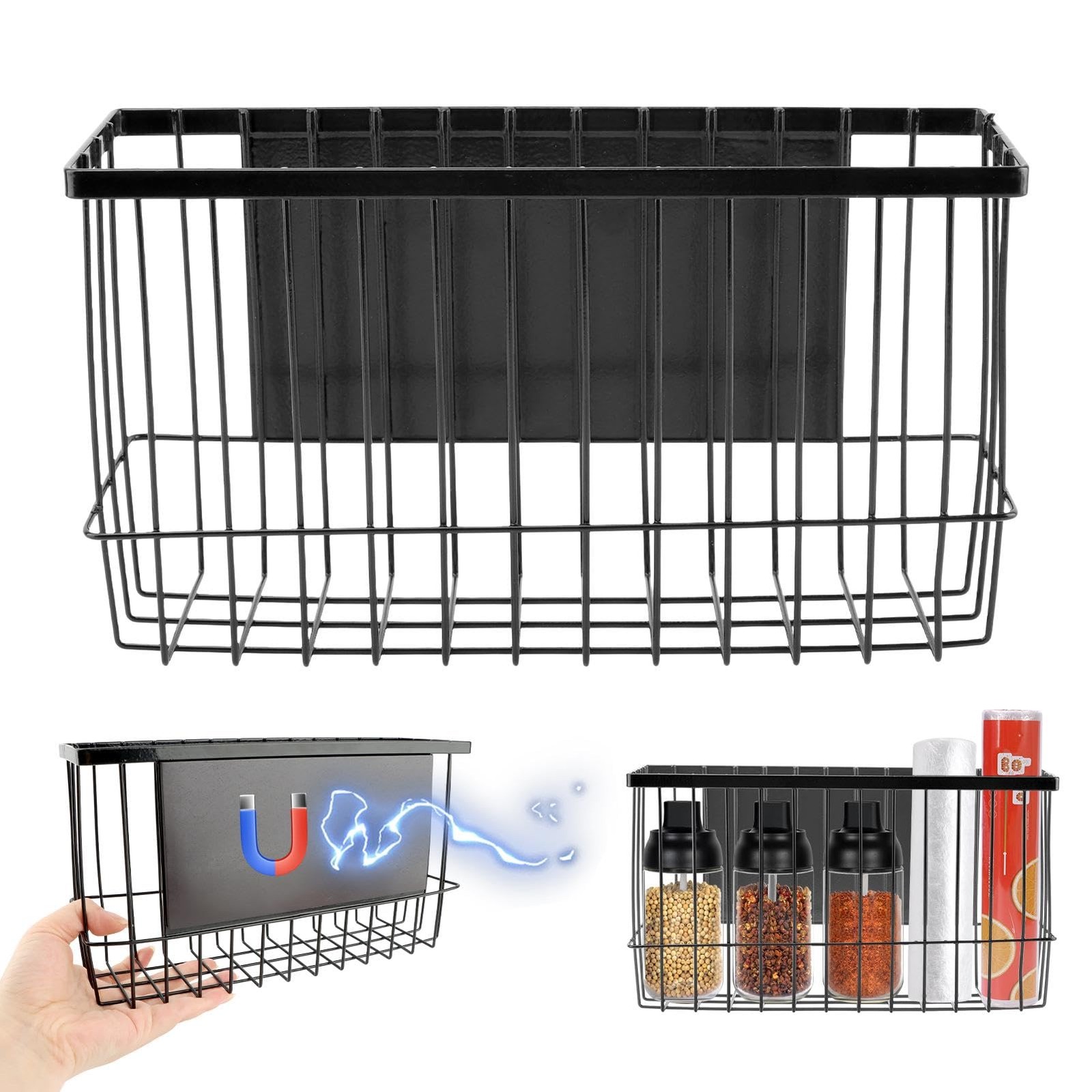 Magnetic Basket Fridge Dryer Ball Holder for Laundry Room Organization and St...