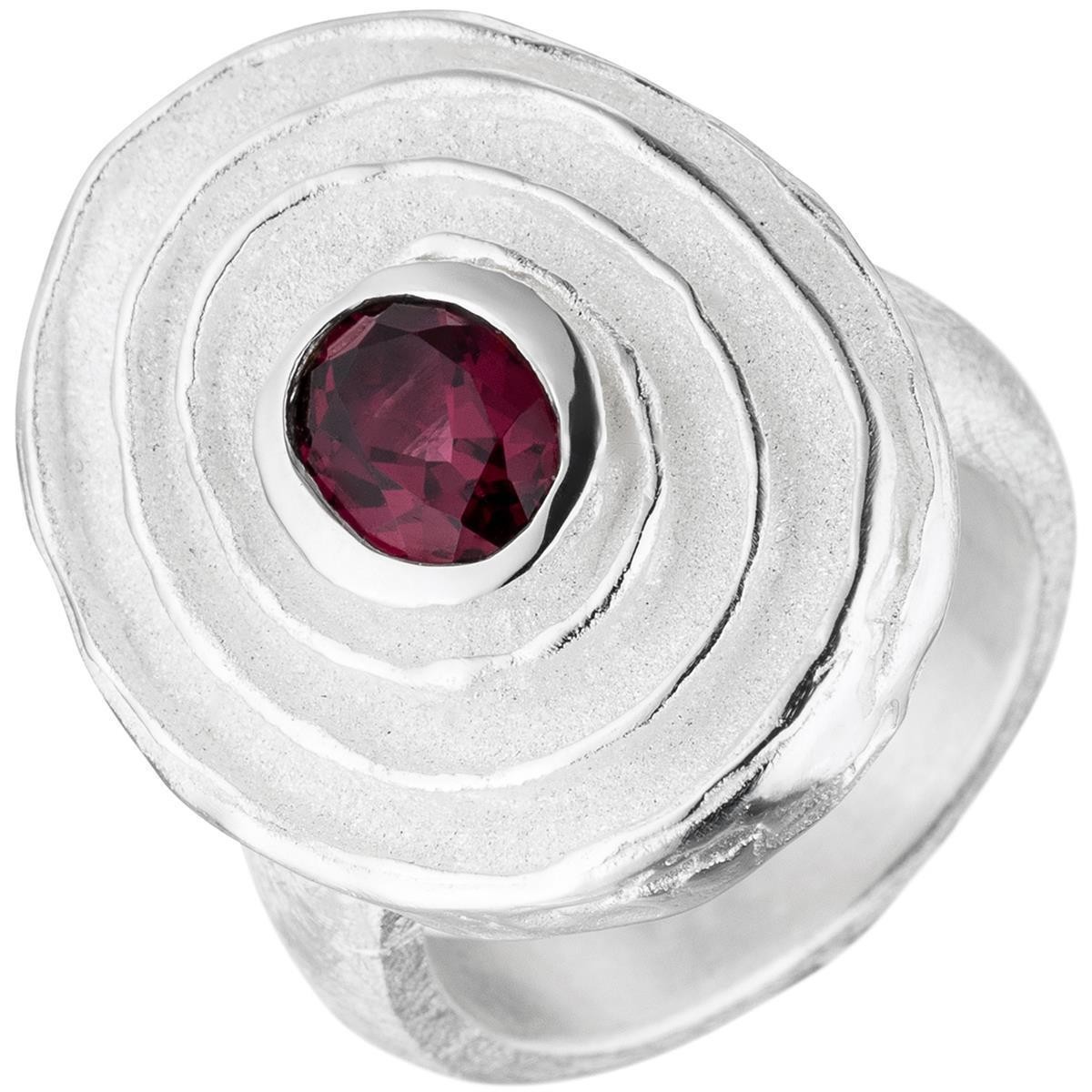 Jobo ladies' ring 925 sterling silver part matte 1 rhodolite silver ring RW: 56