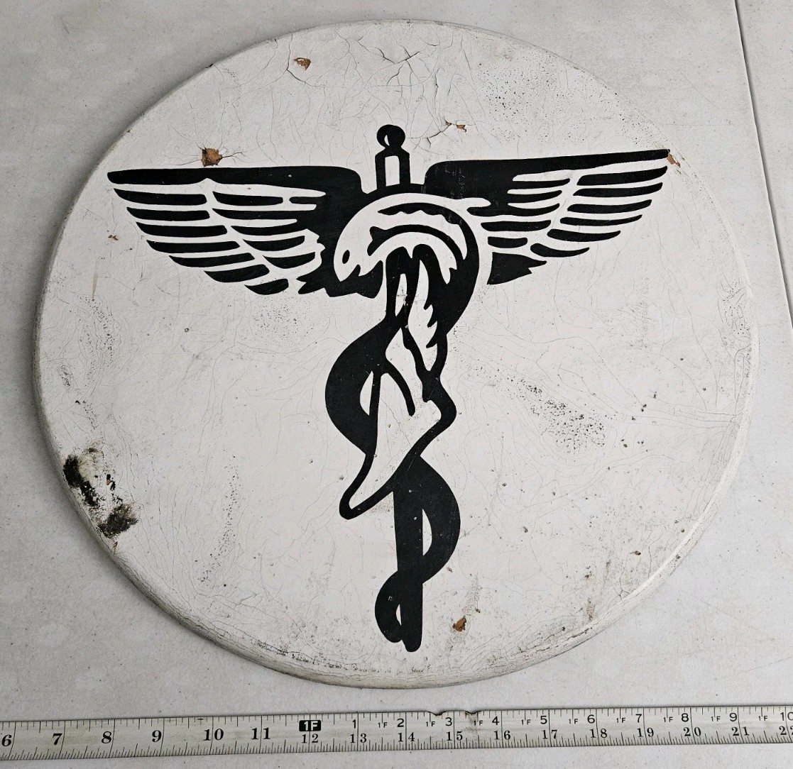 Vintage Rod of Asclepius "Caduceus" Medical Foot Doctor Symbol Podiatrist Sign