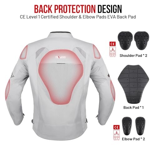Motorcycle Jacket for Men with CE Armored Mesh Riding Jacket Breathable
