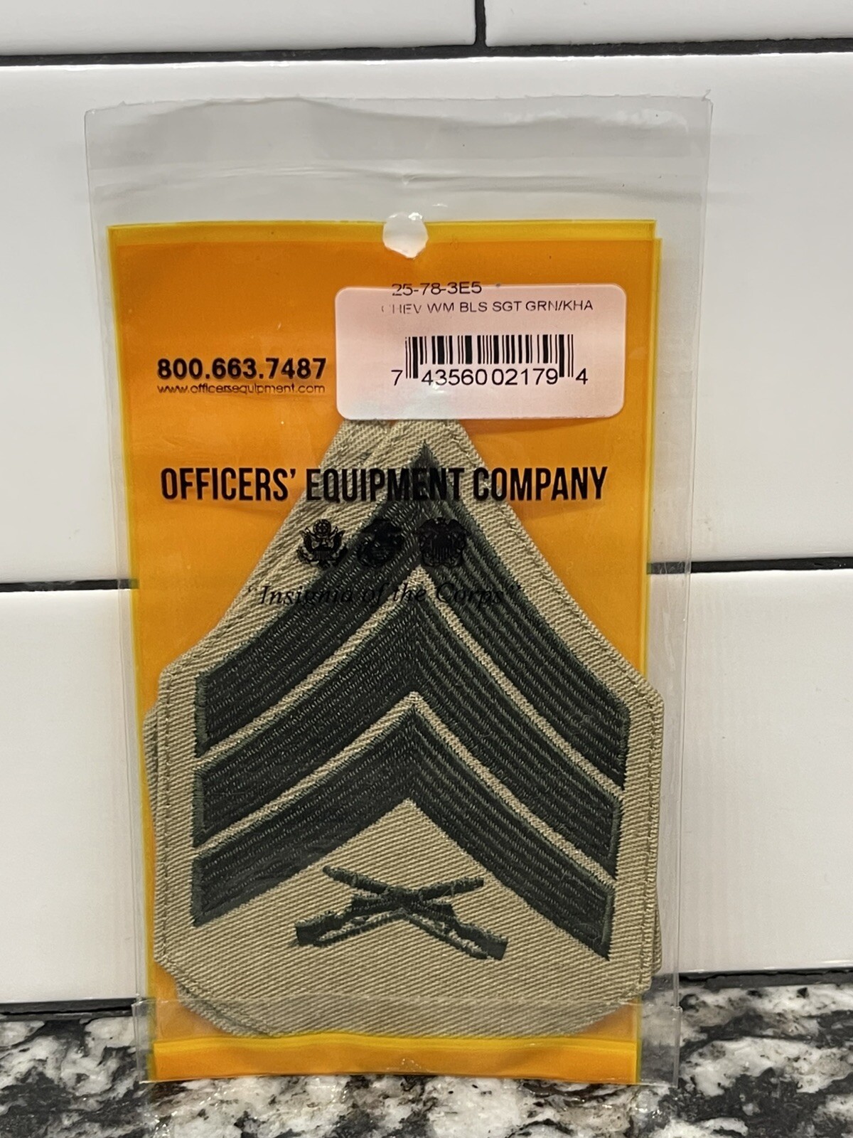 US Marine Corps Chevron Shirt Patches Package of 2 Embroidered Sew-On 5”x 3 1/2”