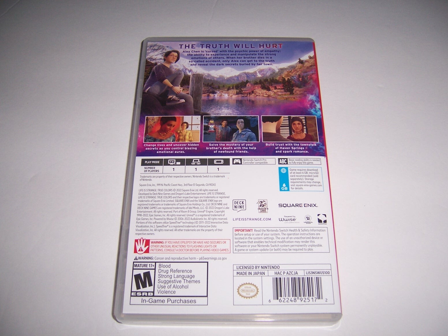 Original Box Case Replacement Nintendo Switch For Life is Strange True Colors