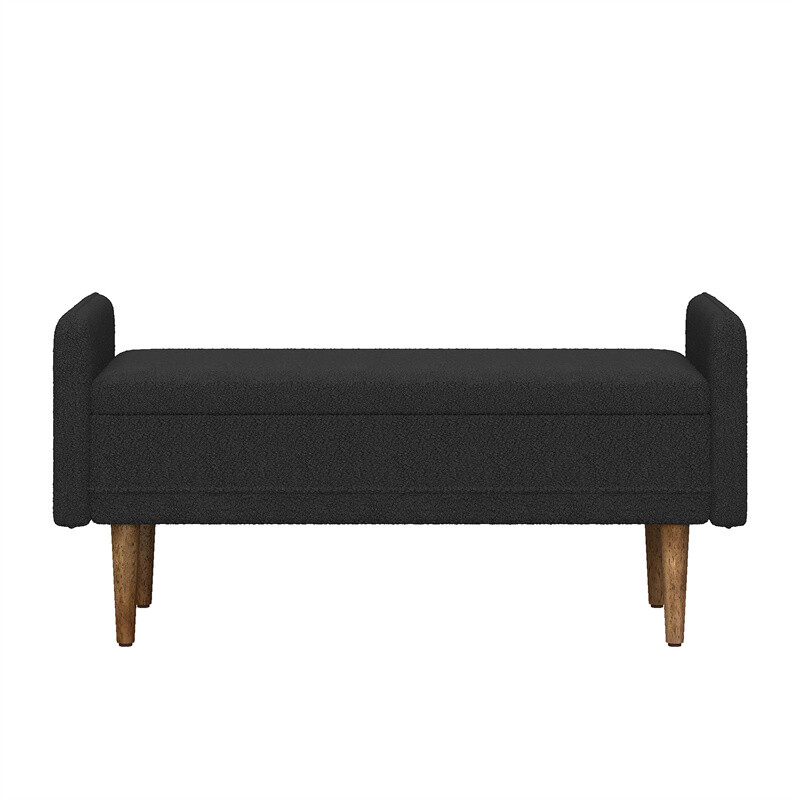 46in Modern Teddy Velvet Storage Stool with Storage for Apartments,Living Rooms
