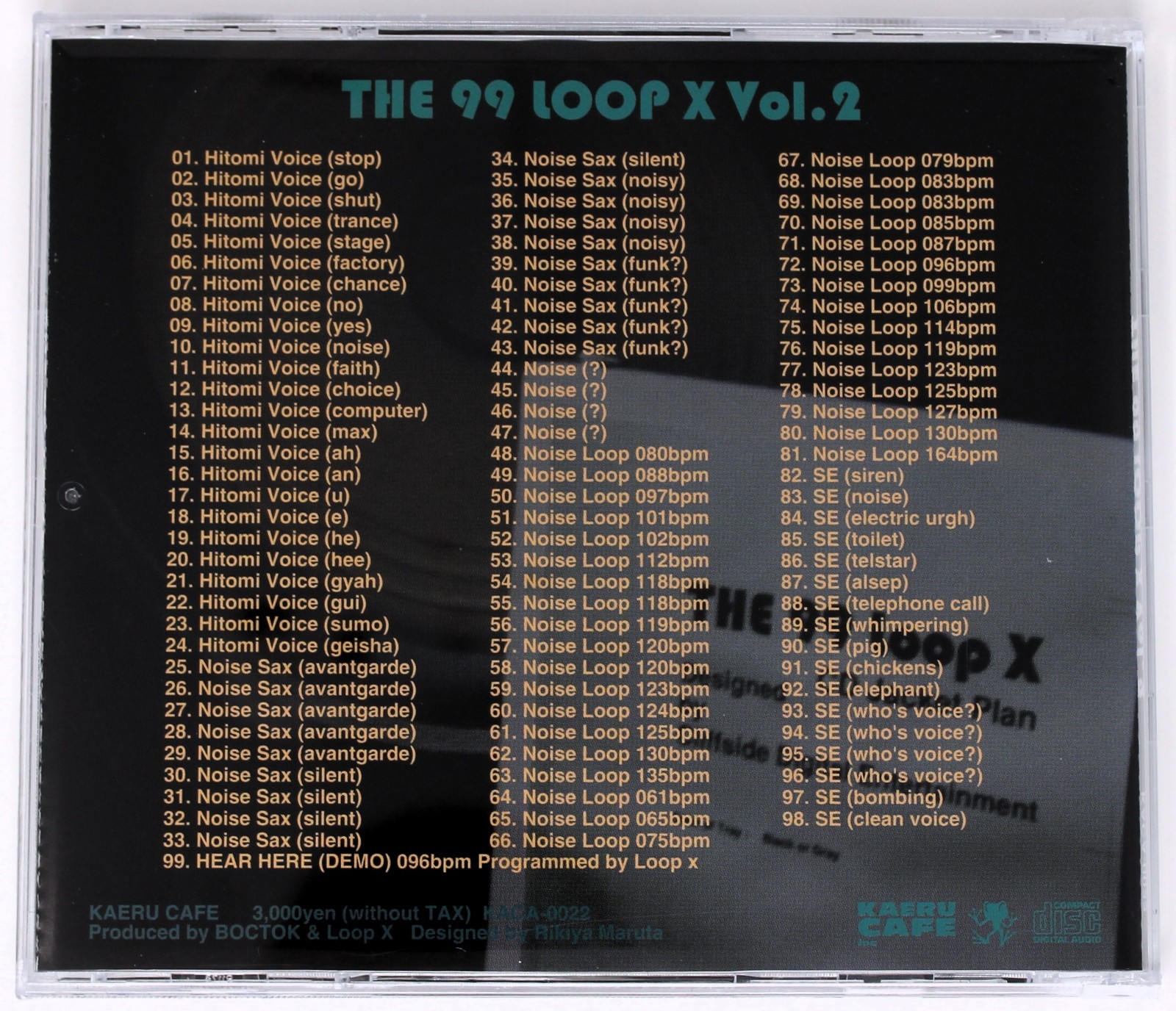 Kaeru Cafe The 99 Loop X Vol.2 Shiraishi Vox Noiseloop Sound Library/Sampling CD