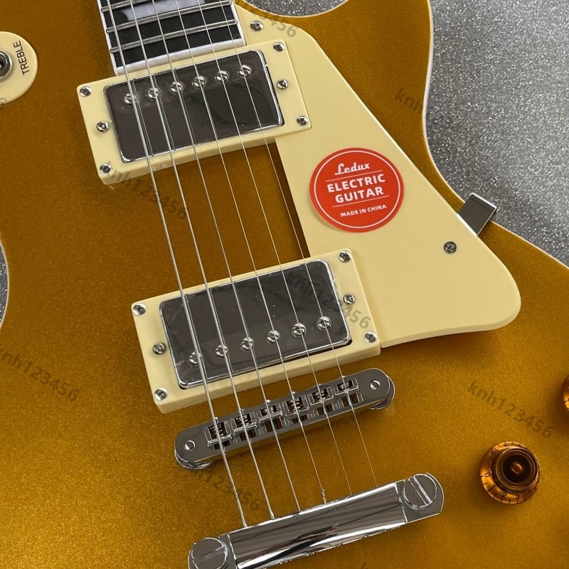 Electric Guitar Goldtop Pickguard Metallic Paint Stainless Rounded Fret Bone Nut