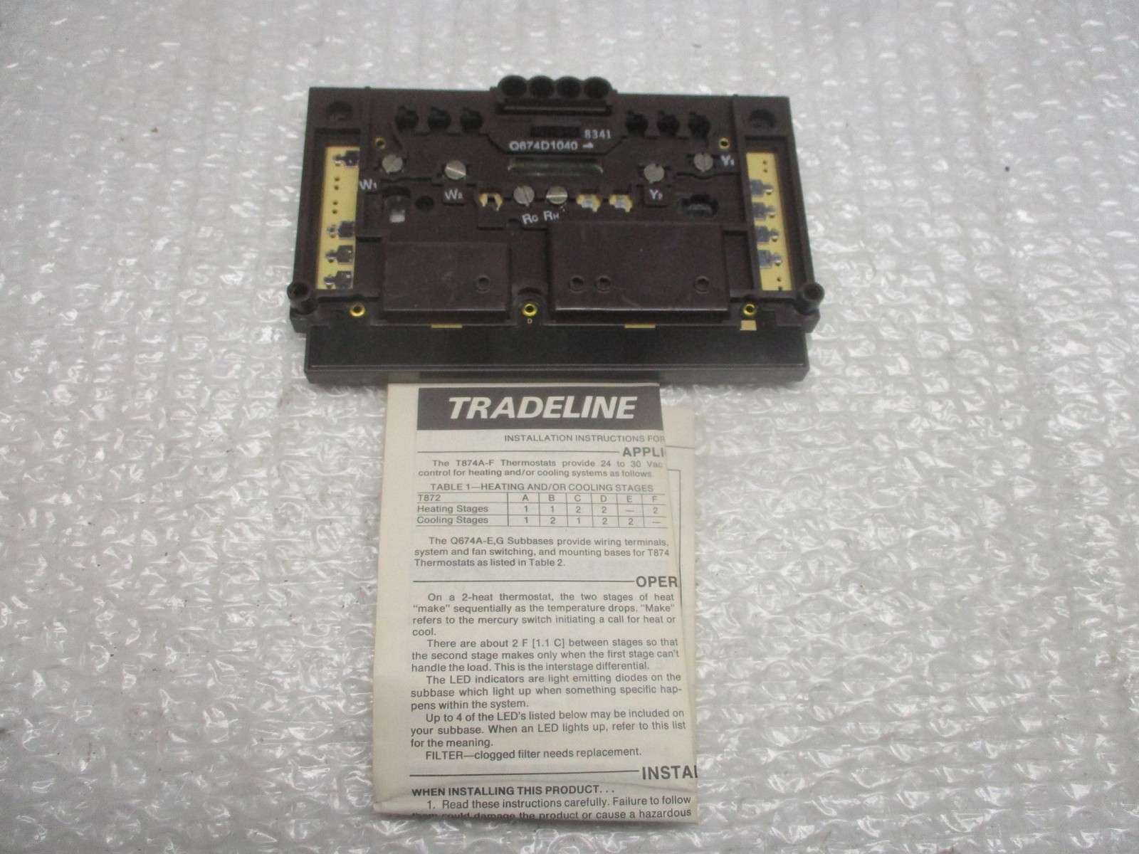 TRADELINE Q674D1040 THERMOSTAT SUBBASE NSNP