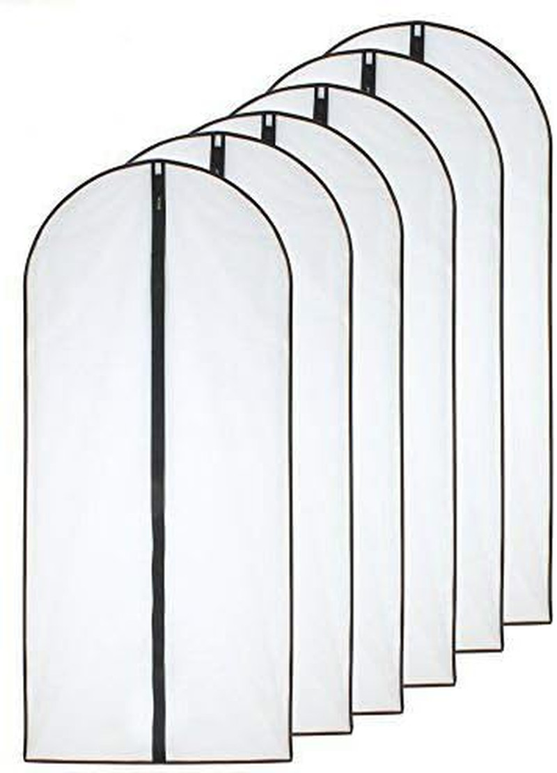 Hanging Garment Bag (Set of 6) Black Side Breathable Dress Bags for Hanging Clot