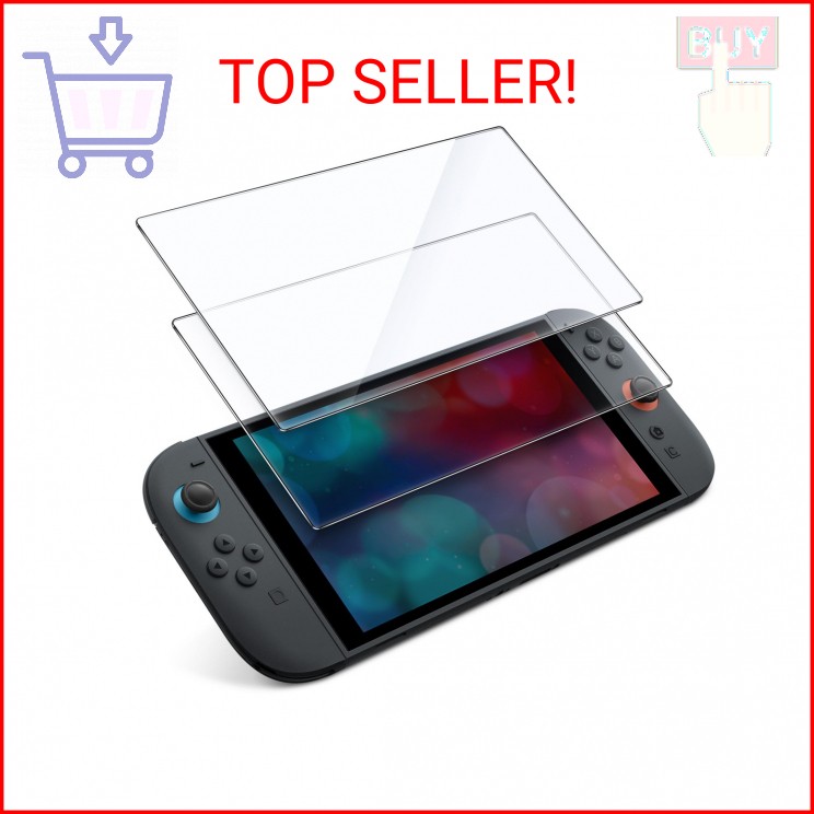 JETech Screen Protector for Nintendo Switch 2 2025, 9H Tempered Glass Film, Anti