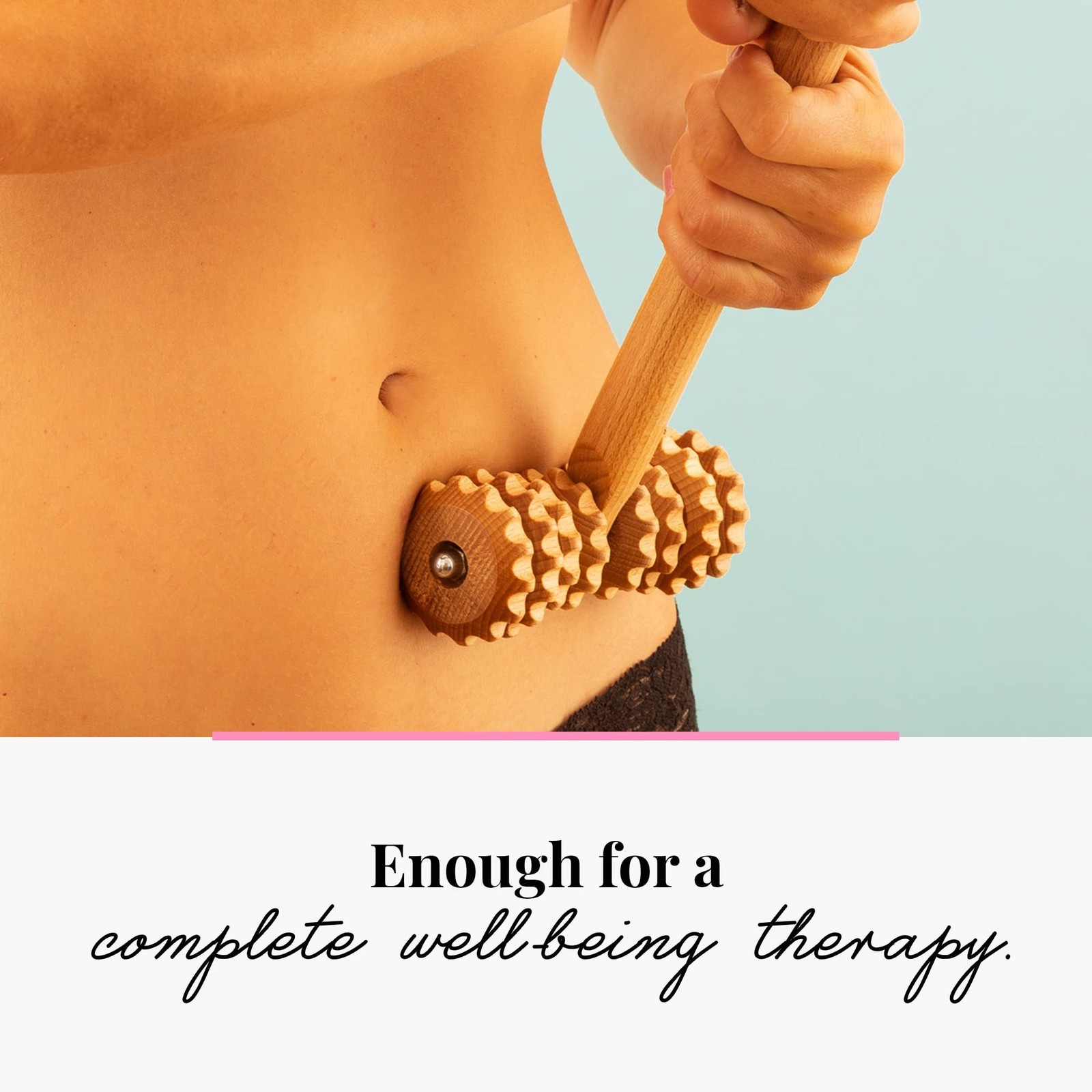 T-Shape Massager with Grooved Rollers, Multi-Functional Body Roller for Cellu...