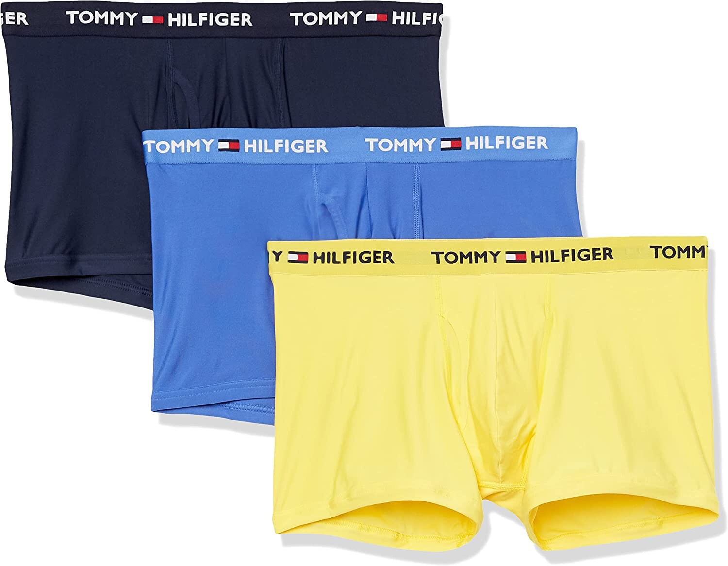 NWT Tommy Hilfiger Mens Everyday microfiber boxer Brief 3 Pack Blue black Yellow