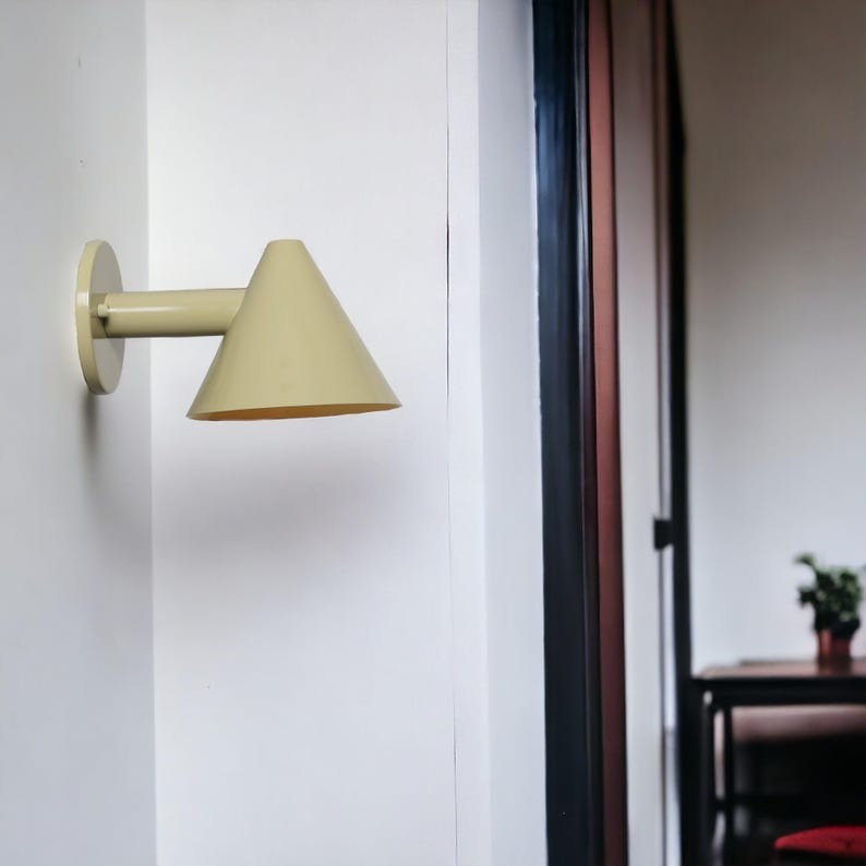Stilnovo Style Single Light Cone Shade Brass Wall Sconce Beside Wall Lamp Colore