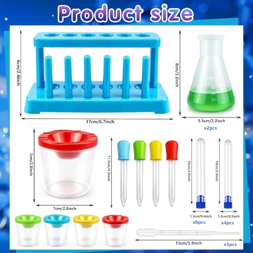 26PCS Science Lab Kit Plastic Lab Science Experiments and Test Tubes Set |