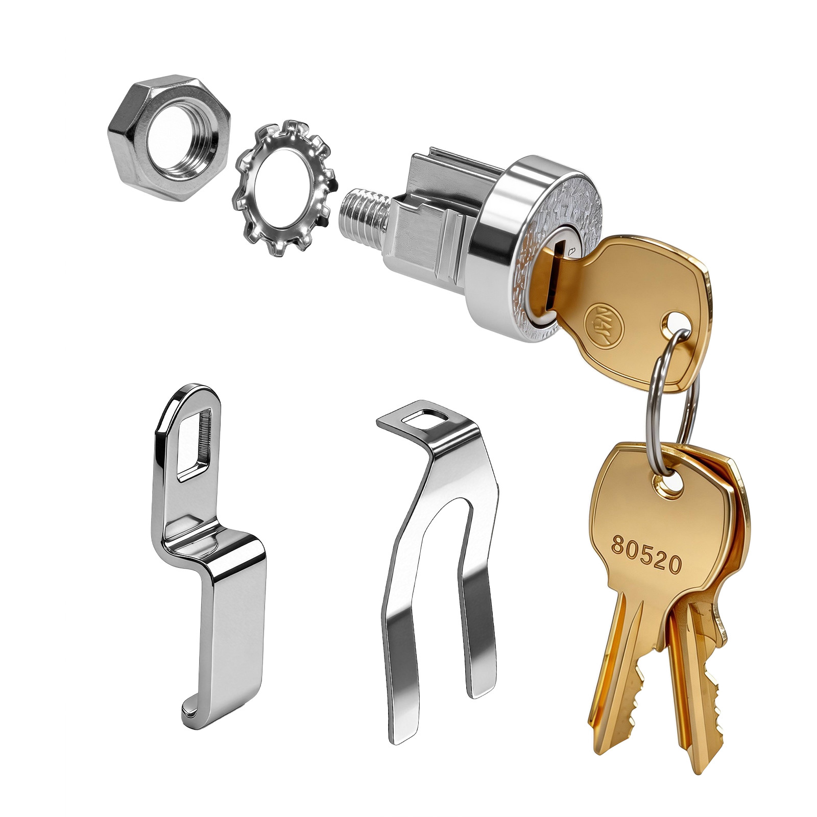 POCHAR L-1172C National Mailbox Key Lock Replacement C9100 with 3 Brass Keys
