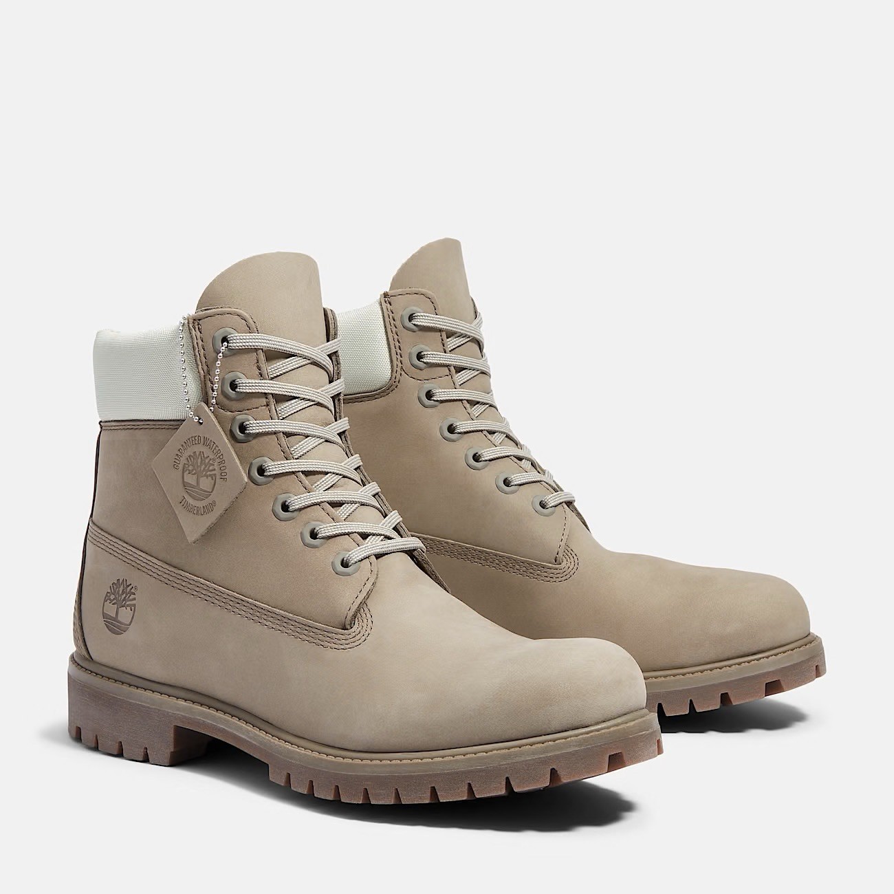 Men's Timberland Premium 6-Inch Waterproof BOOTS NUBUCK GREY SILVER TB0A2P6WA4E