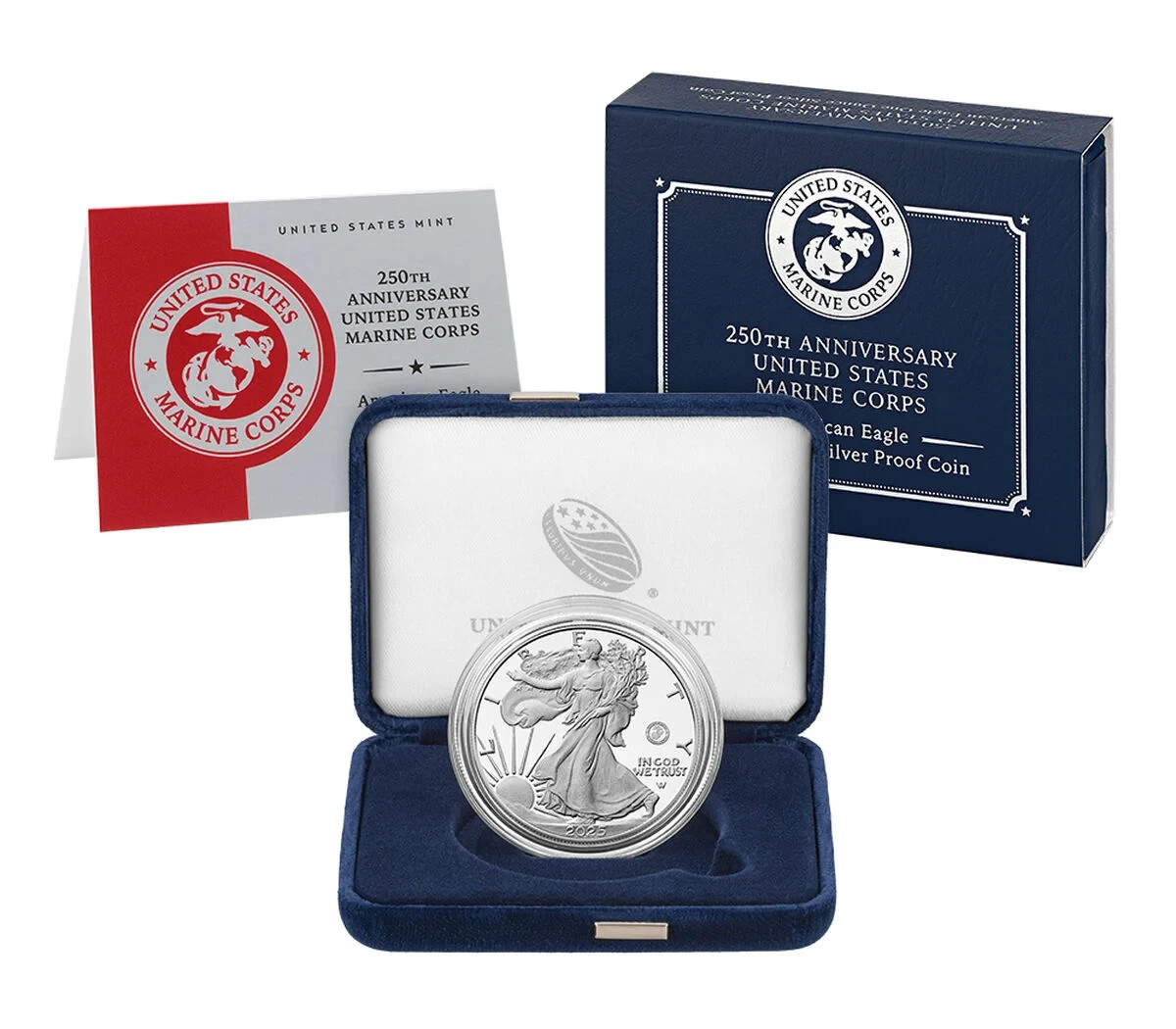 2025 Silver American Eagle Proof Marine Corps 250th Anniversary