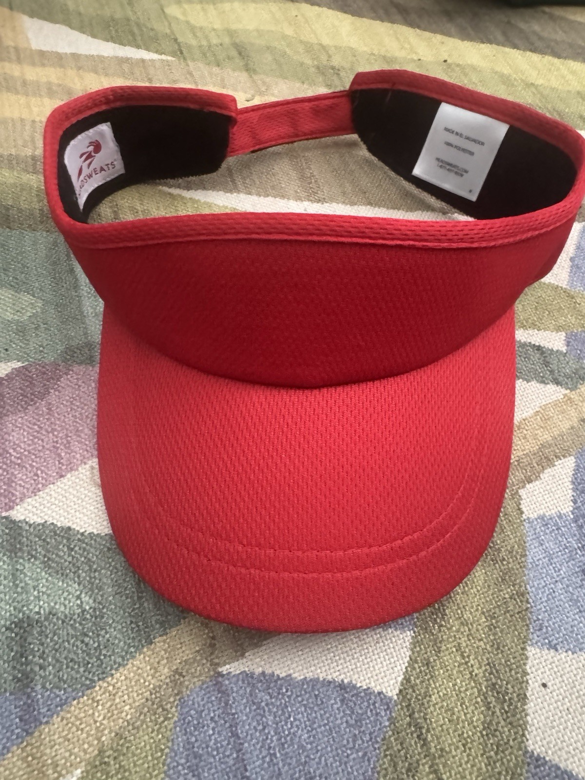 Headsweats Red Running Visor with Hook and Loop Closer Adjustable Strap