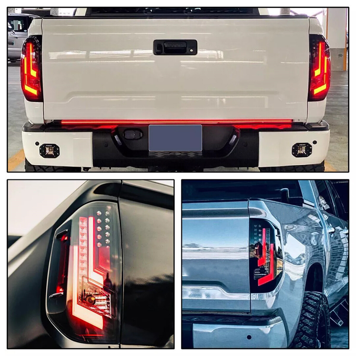 Smoke LED For 2014-2021 Toyota Tundra Tail Lights Brake Rear Lamps Left+Right