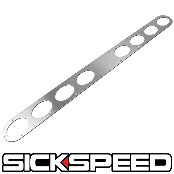 1 PC LONG POLISHED ALUMINUM REAR BUMPER AIR DIVERSION DIFFUSER PANEL 8 HOLES P10
