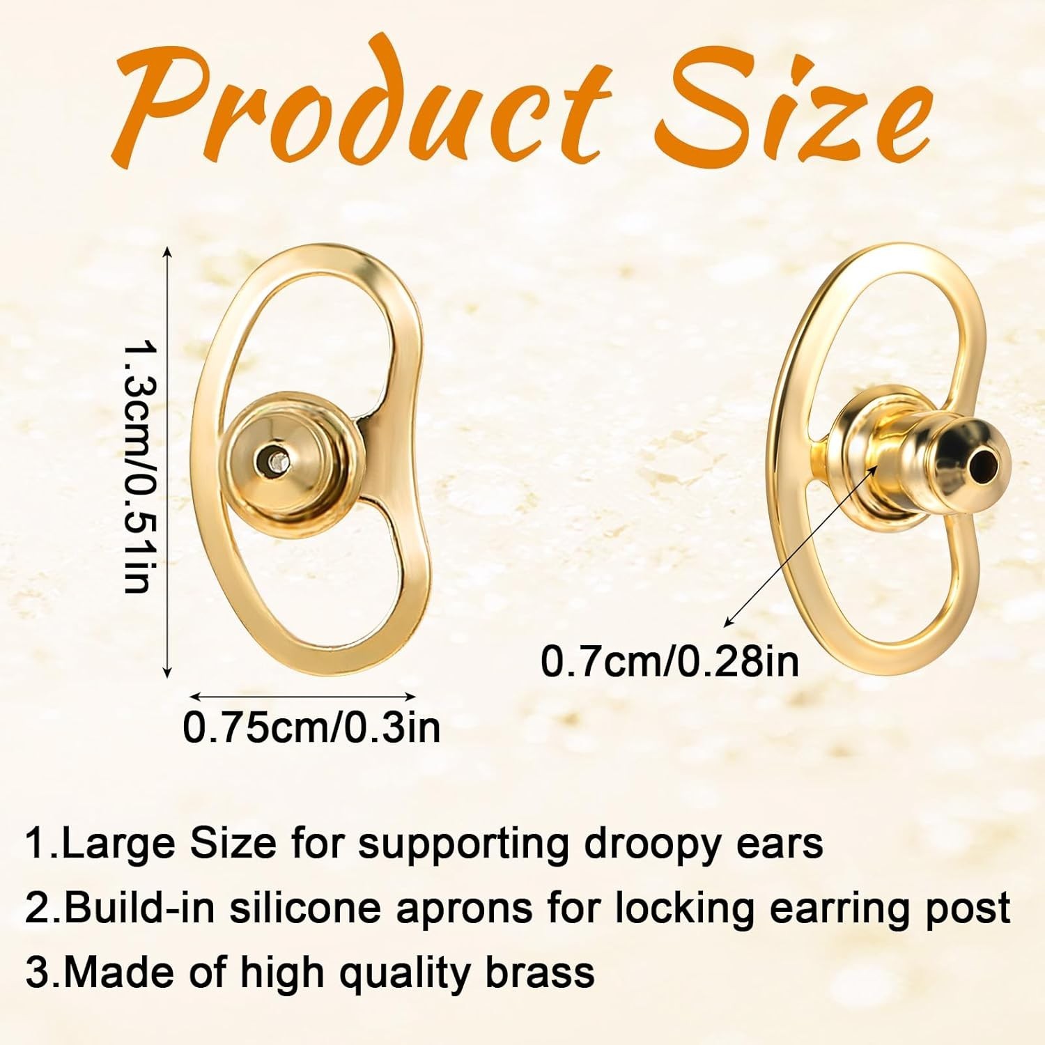 Earring Lifters Backs, Mabor 8 Pcs Earring Backs for Droopy Ears Locking Earring
