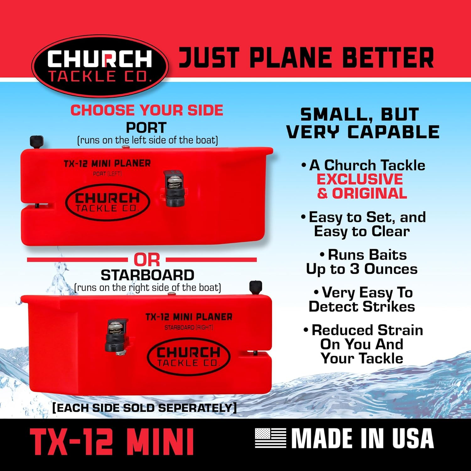 TX-12 Mini Planer Board Starboard by Co
