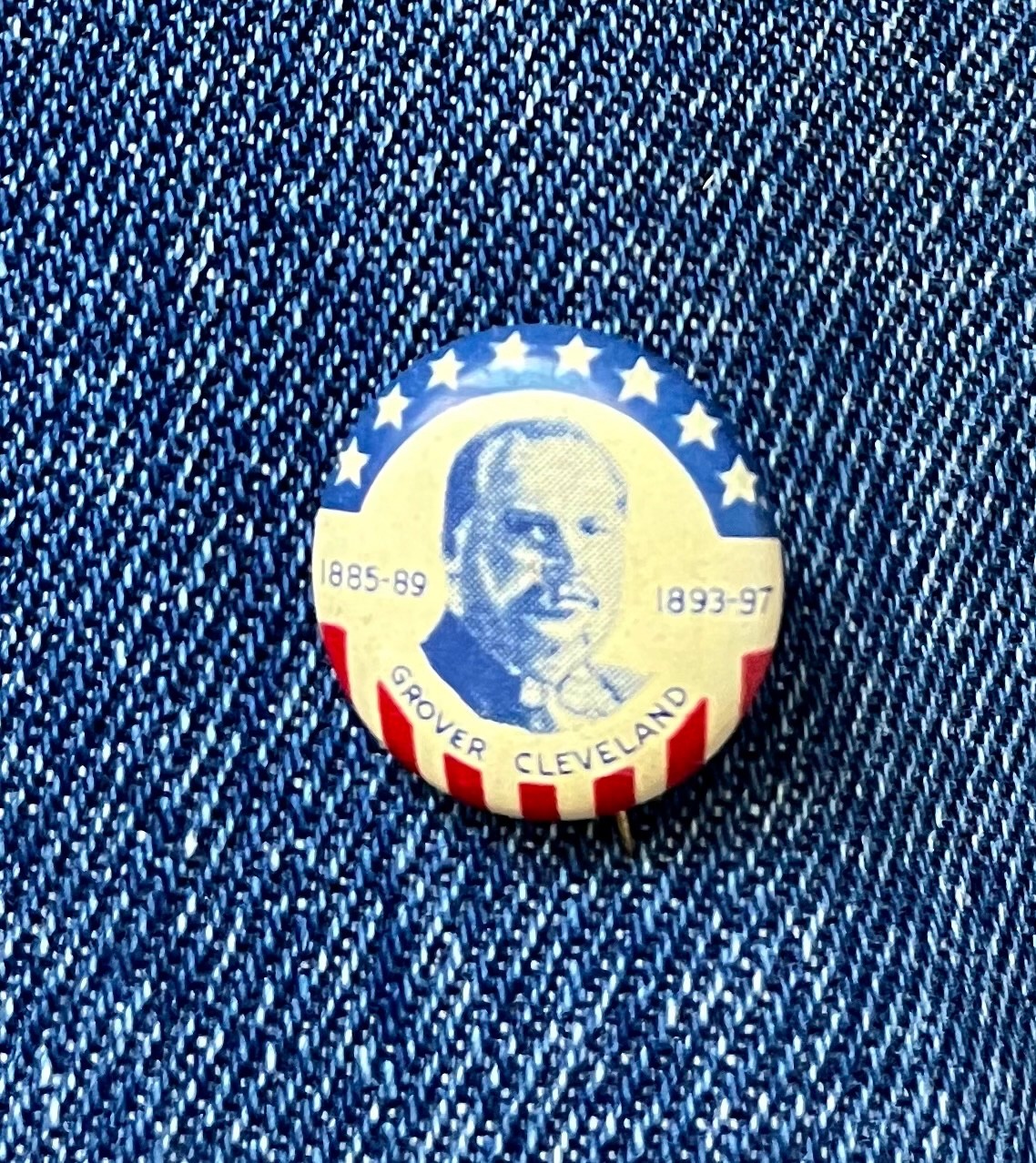 From A Set Of American Presidents Made 1945-52 Grover Cleveland  13/16" Litho
