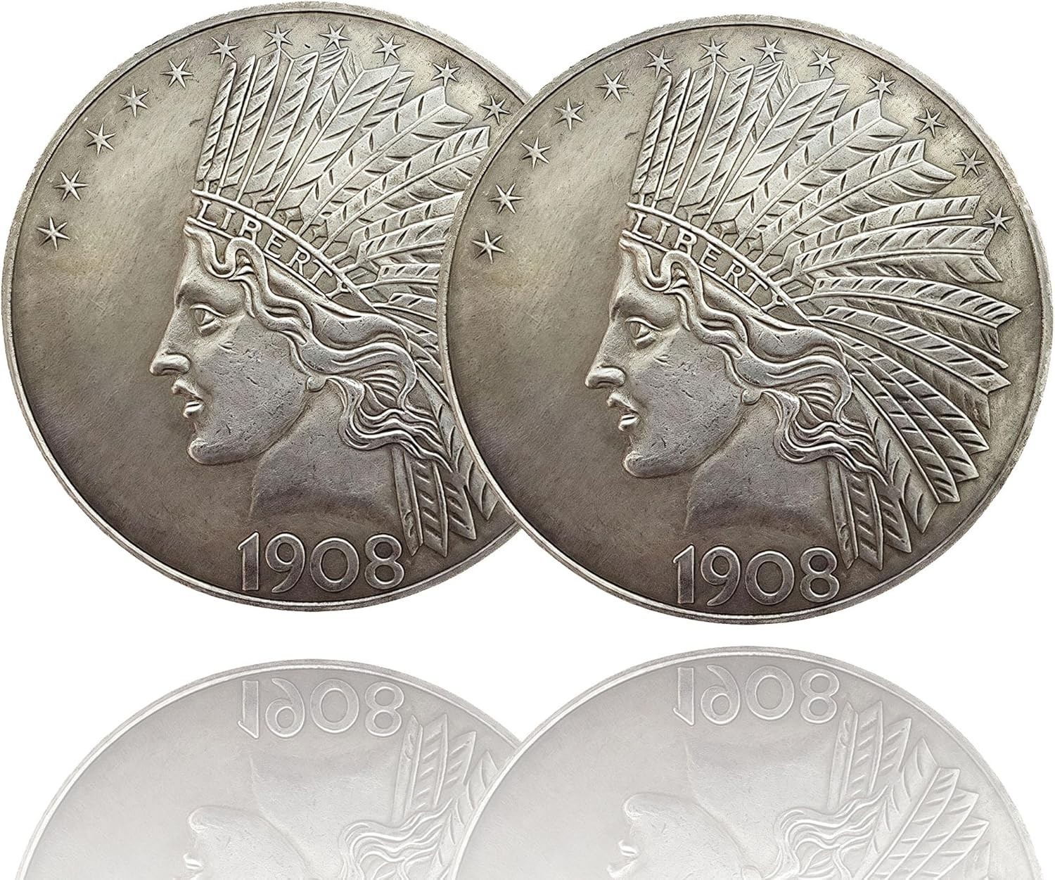 2 Pcs 1908 Peace Dollar Coin Liberty American Liberty Coin United States of Amer