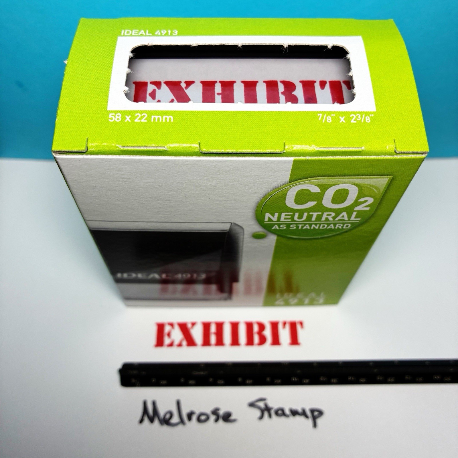 Exhibit Rubber Stamp Red Ink Self Inking Ideal 4913