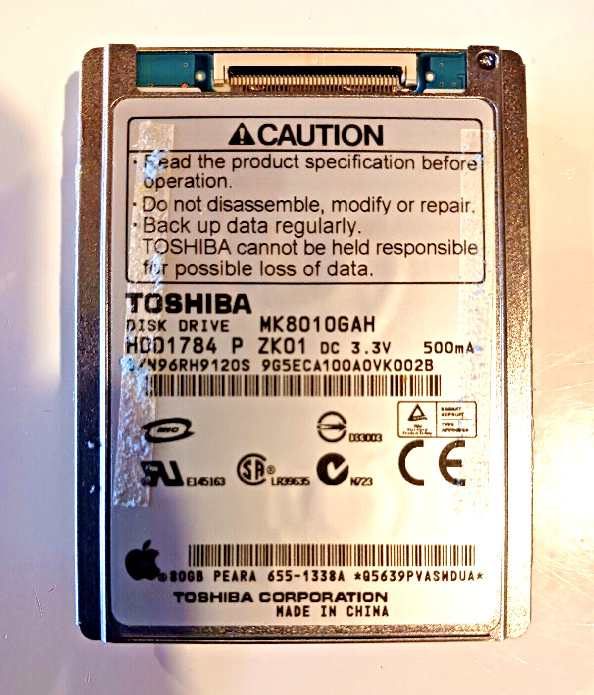 80GB HARD DRIVE TOSHIBA MK8010GAH  FOR IPOD 5.5 GEN VIDEO FOR THICK  USA SELLER