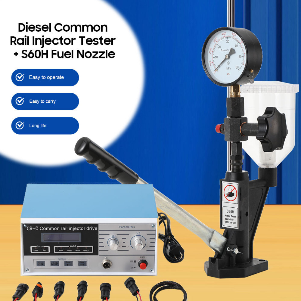CR-C Common Rail Injector Tester Kit 600Bar/8700PSI+S60H Injector Nozzle Tester