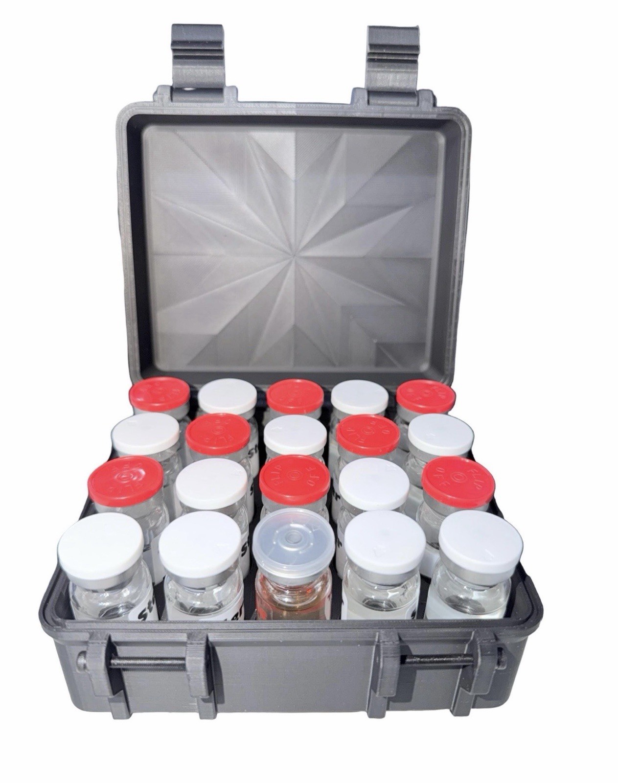 10ml Peptide Storage Case / Holds 20 Vials - Black