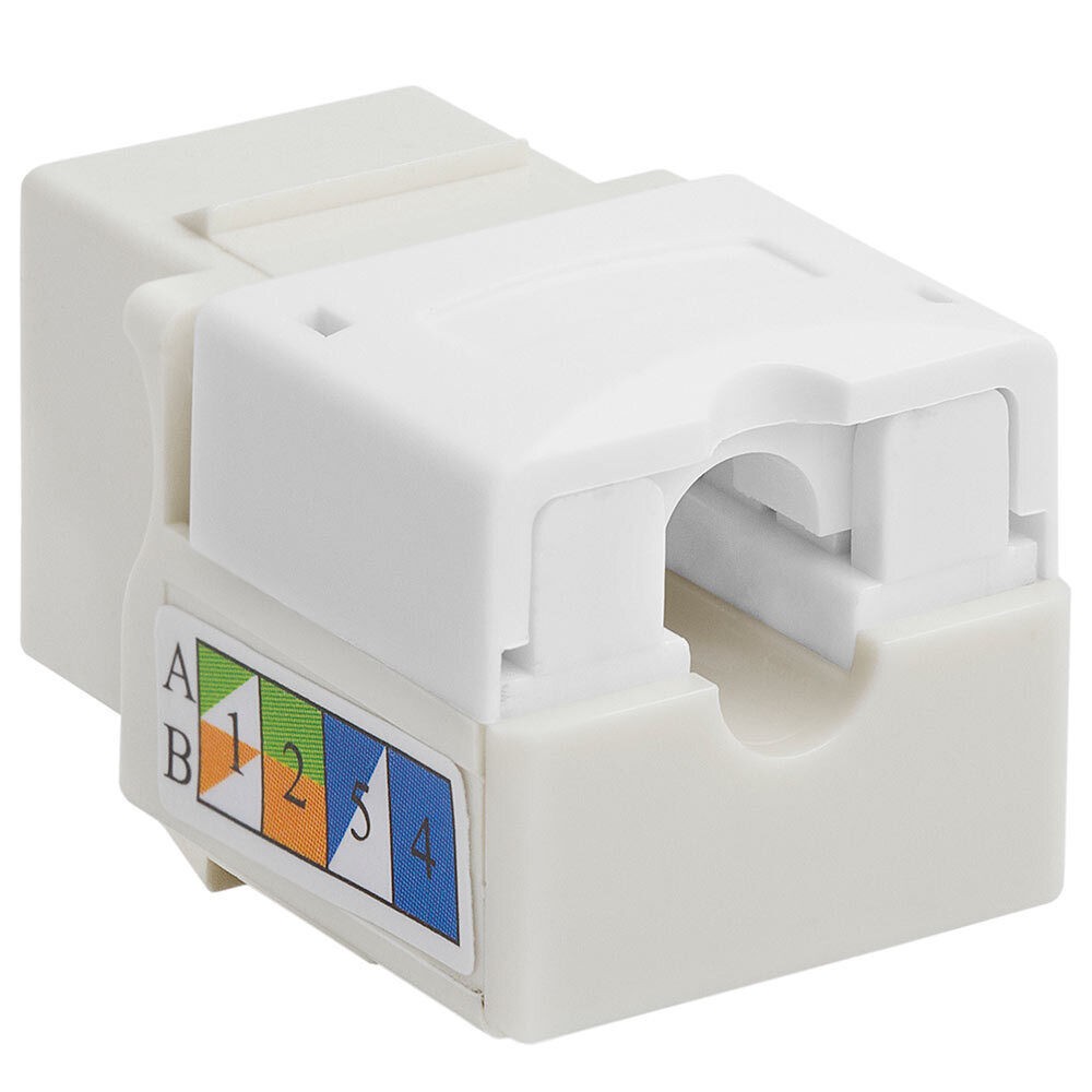 4 Pack Cat5e Keystone Jack White Ethernet 8P8C RJ45 Network 110 Punch Down LAN